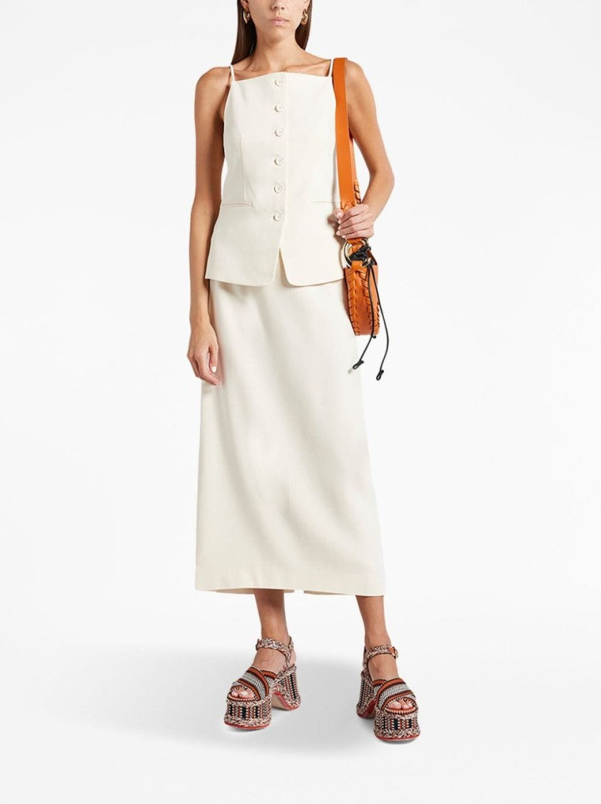Staud Midi-Length Tailored Skirt