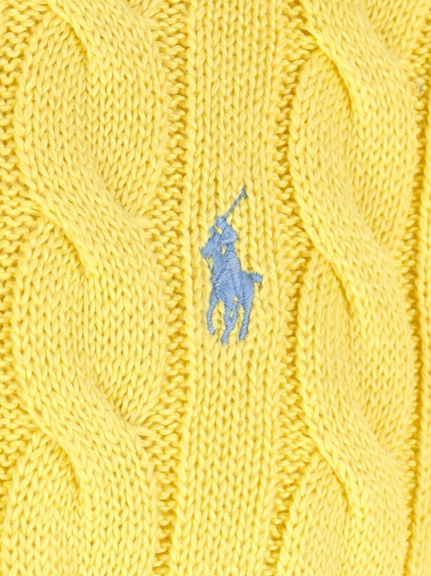 Polo Ralph Lauren Yellow Cable-Knit Crewneck Cotton Sweater