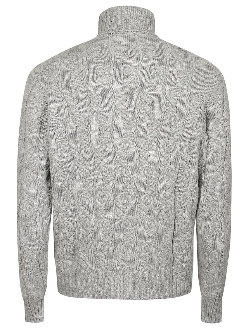 Drumohr Treccia Cable Knit Cashmere Turtleneck