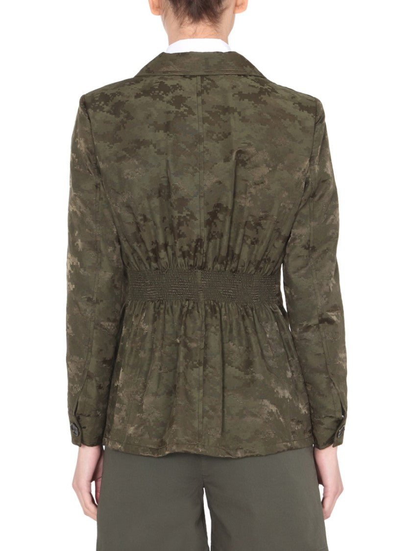 Aspesi Green Camouflage Patterned Regular Fit Jacket
