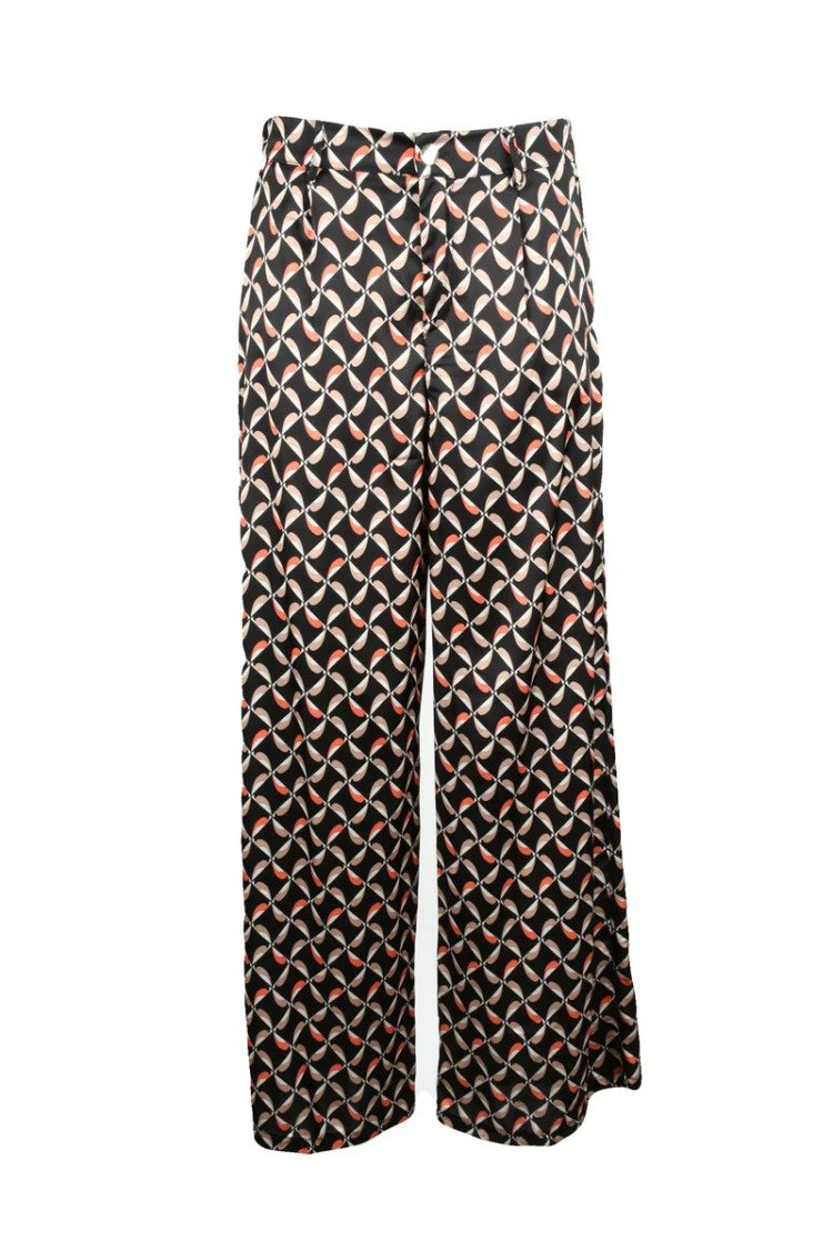 Think Wide-Leg Trousers With Geometric Pattern And High Waist