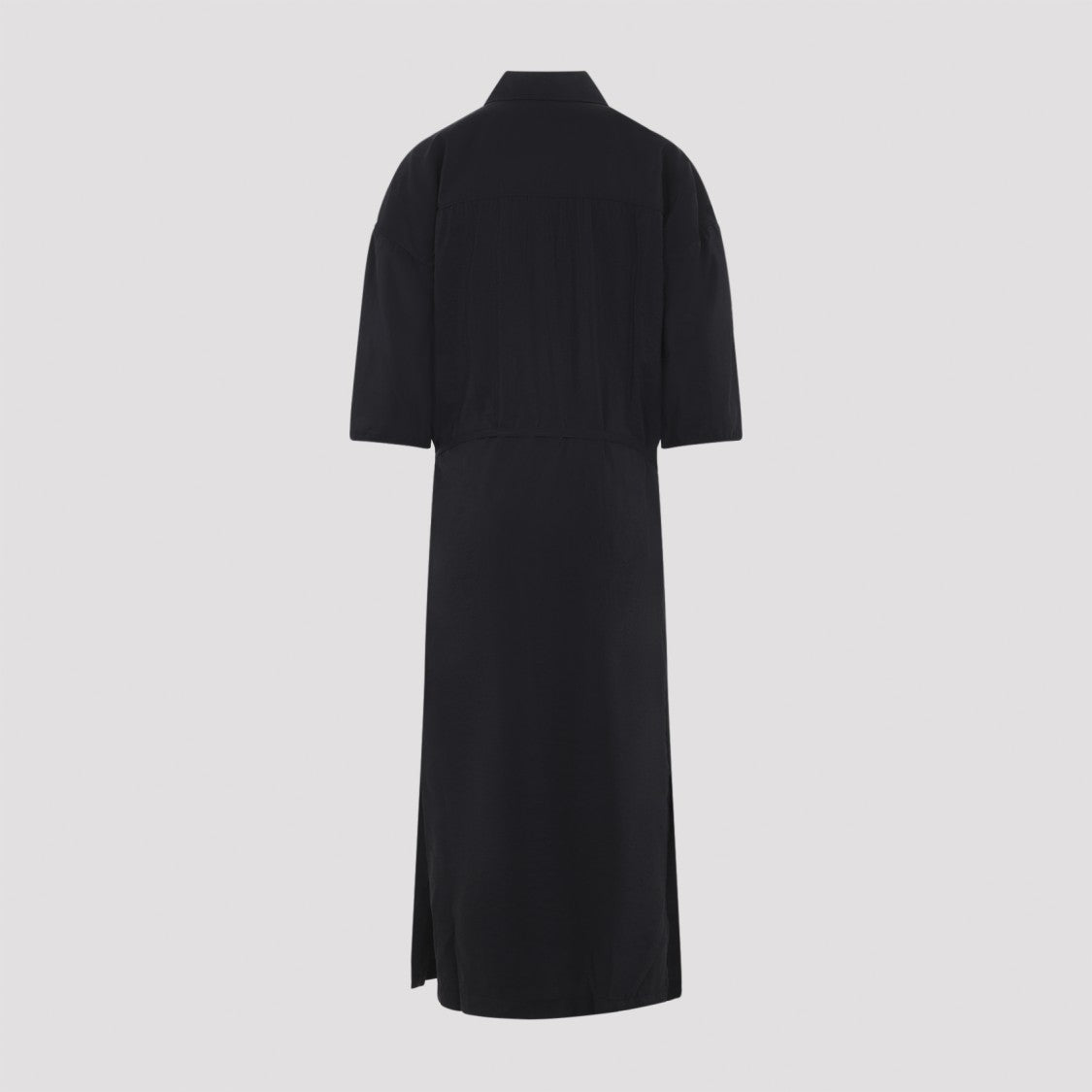 Lemaire Asymmetrical Black Silk Midi Dress