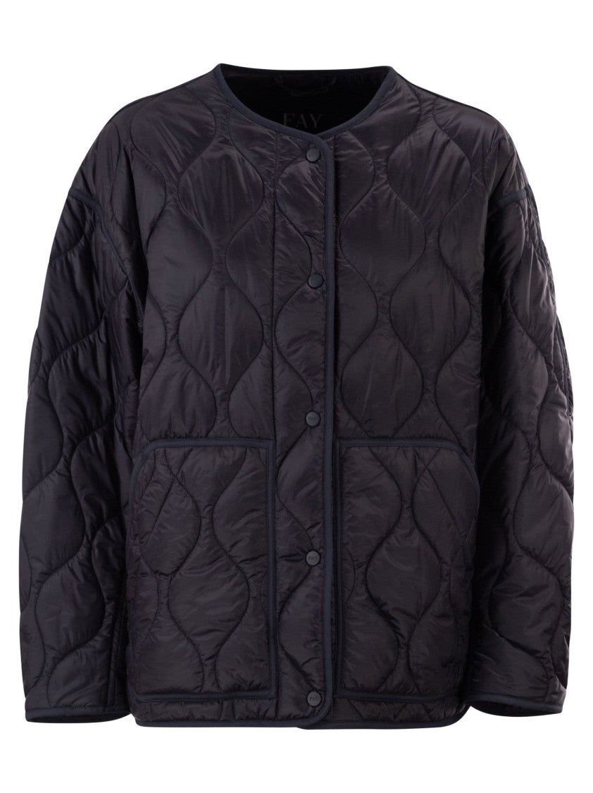 Fay Technical Fabric Jacket With Onion Quilting
