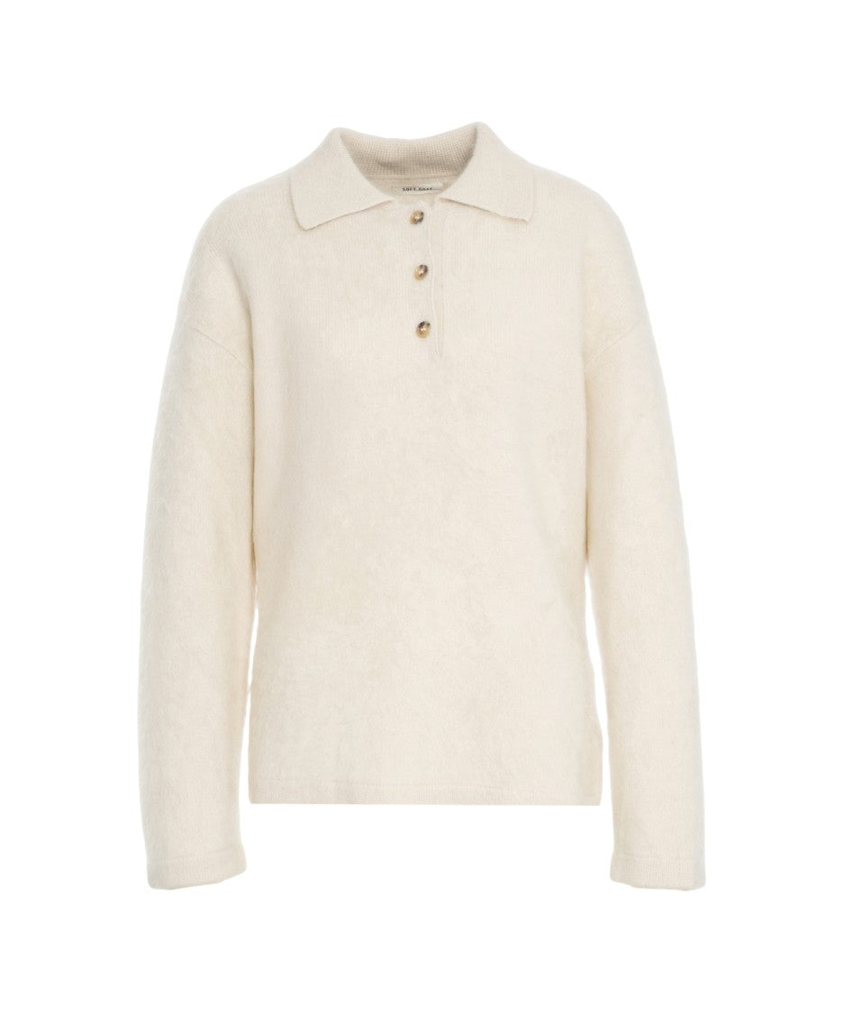 Soft Goat Cashmere Polo With Soft Brushed Texture