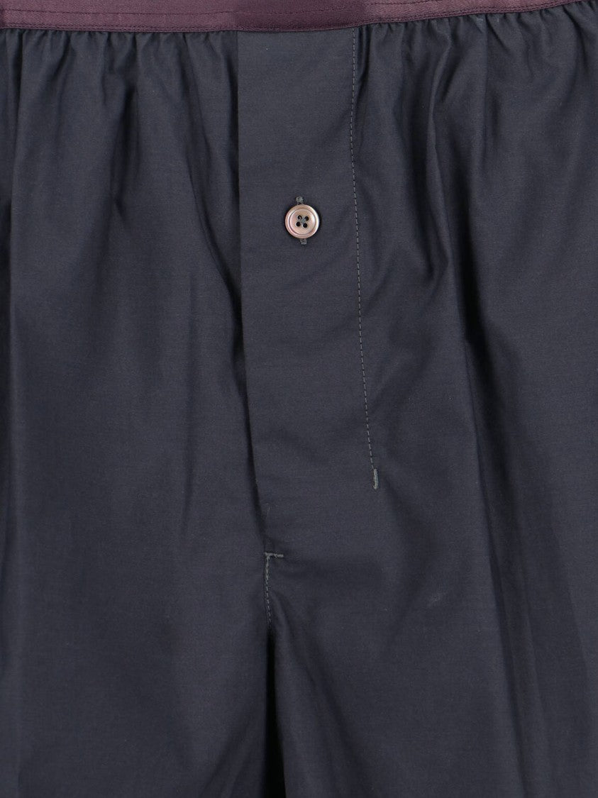 Lemaire Black Silk Blend Gathered Waist Shorts