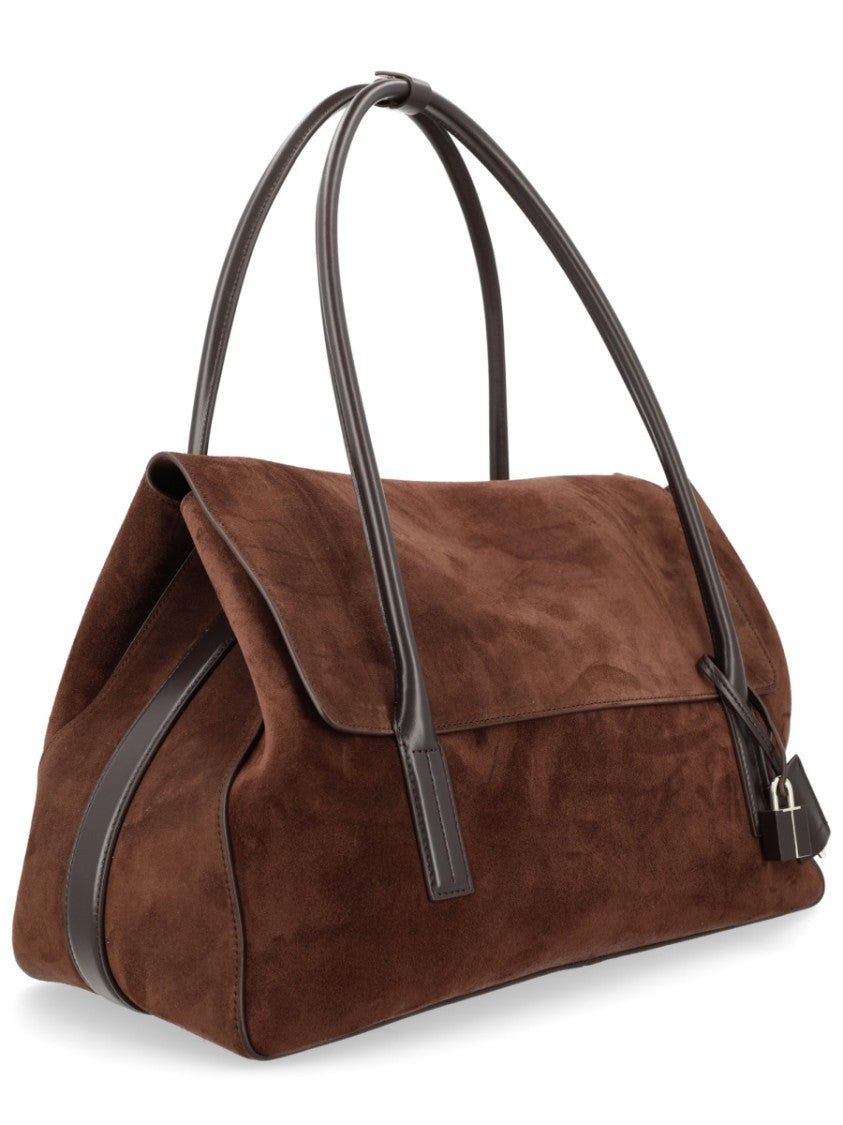 Tom Ford Structured Suede Lock Tote Bag