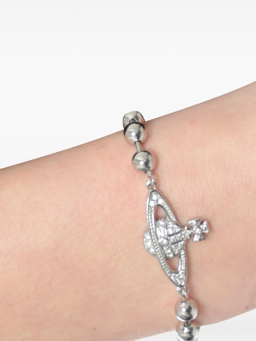 Vivienne Westwood Polished Bead Bracelet With Iconic Orb Charm