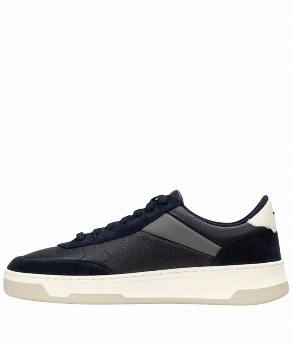 Boss Color-Block Low-Cut Lace-Up Sneakers With Embossed Branding