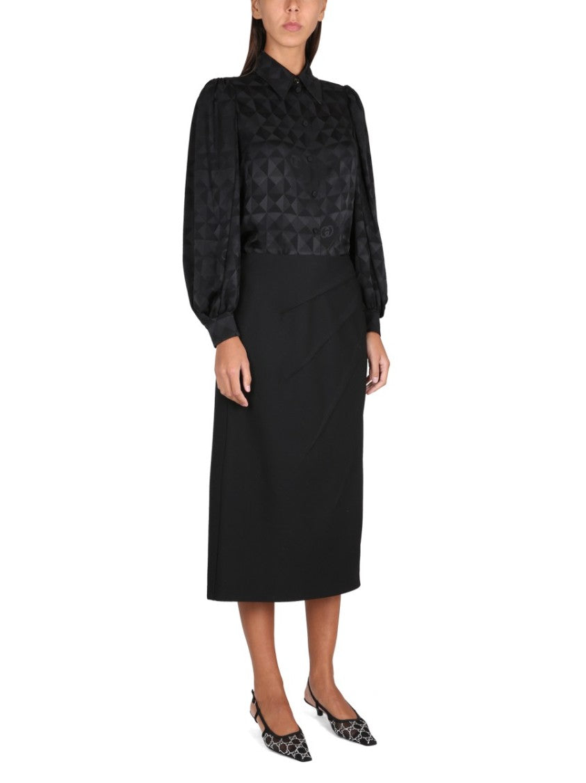Gucci Classic Wool Skirt With Zipper Closure