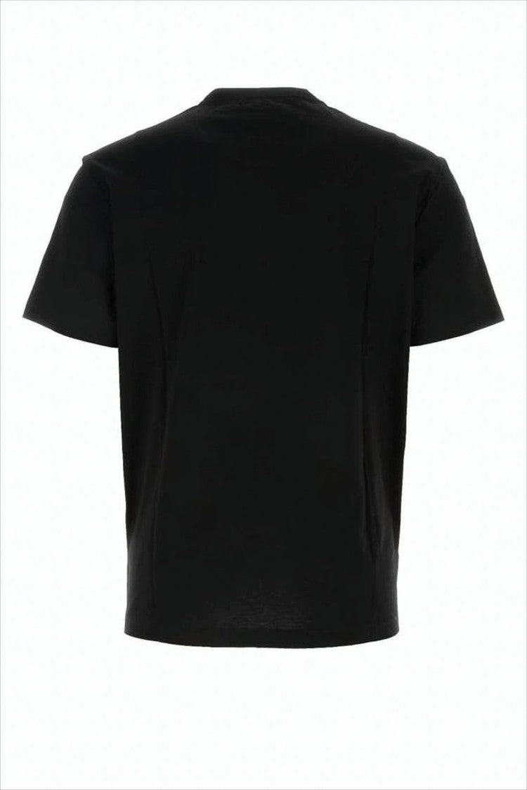 Versace Cropped Black T-Shirt With Arched Logo Design