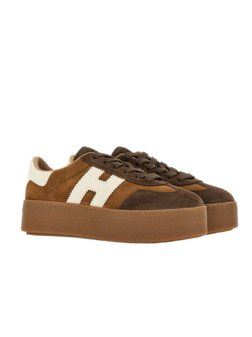 Hogan Platform Sneakers With Suede Upper And Contrasting Logo