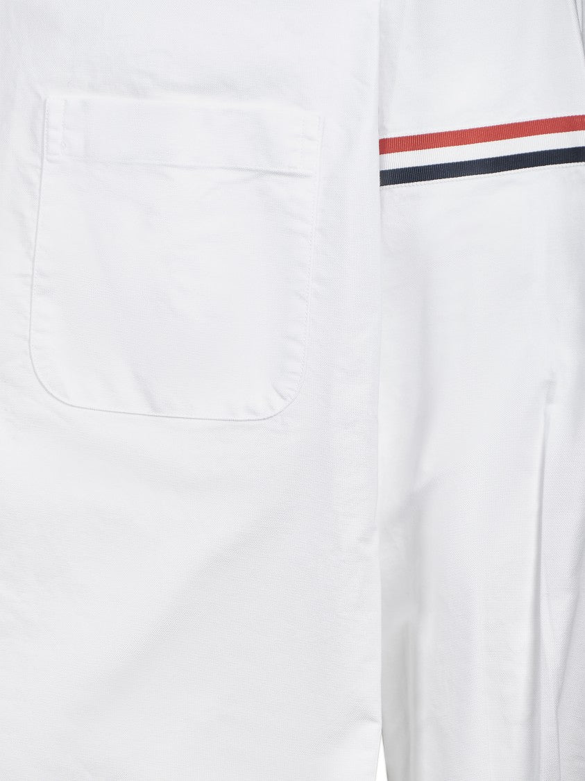 Thom Browne Button-Down Oxford Shirt With Striped Armbands