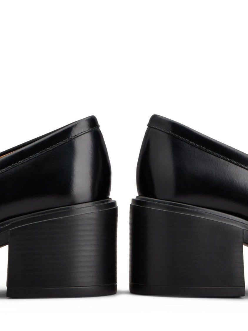 Tod's Black Polished Leather Penny Loafers