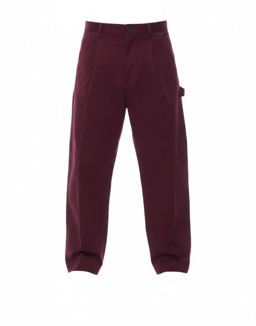 Nine In The Morning Carrot Fit Trousers In Deep Must Wine