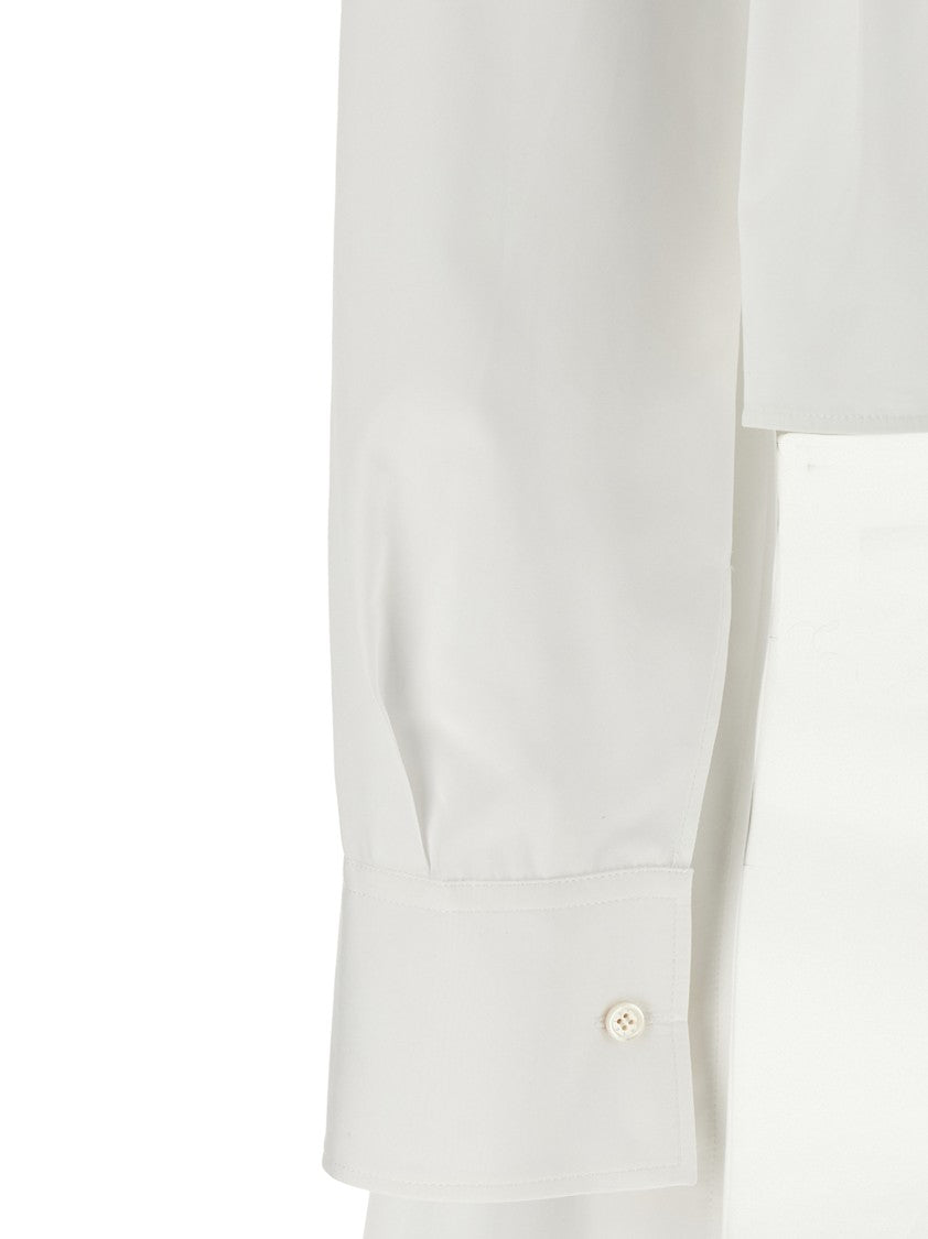 Givenchy Cotton Poplin Asymmetric Shirt With Bow-Tie Feature