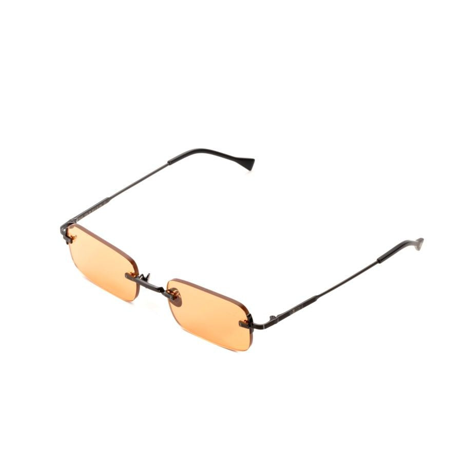 Kyme Silas Rectangular Rimless Sunglasses With Amber-Tinted Lenses