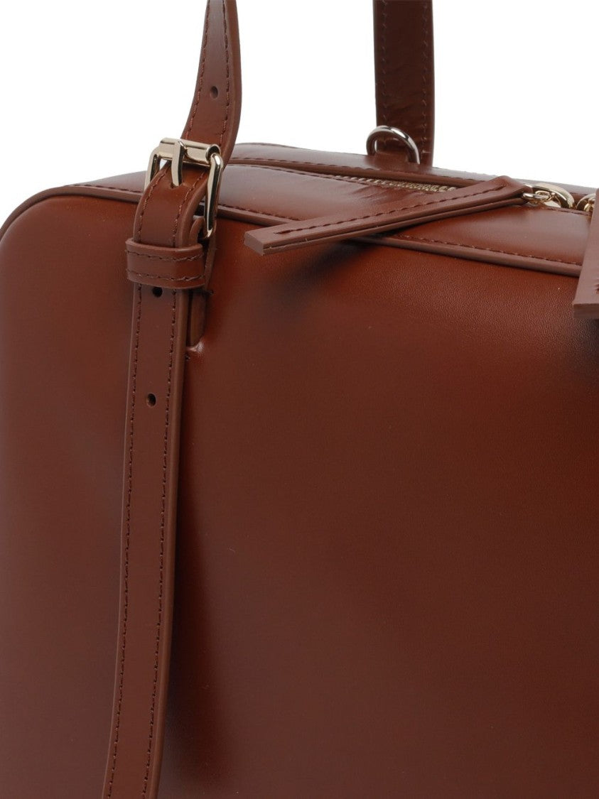A.P.C. Virginie Box Polished Leather Tote Bag