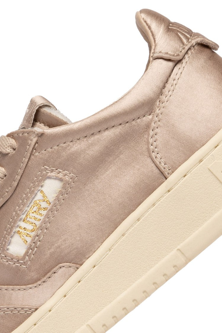 Autry Pink Medalist Satin Sneakers