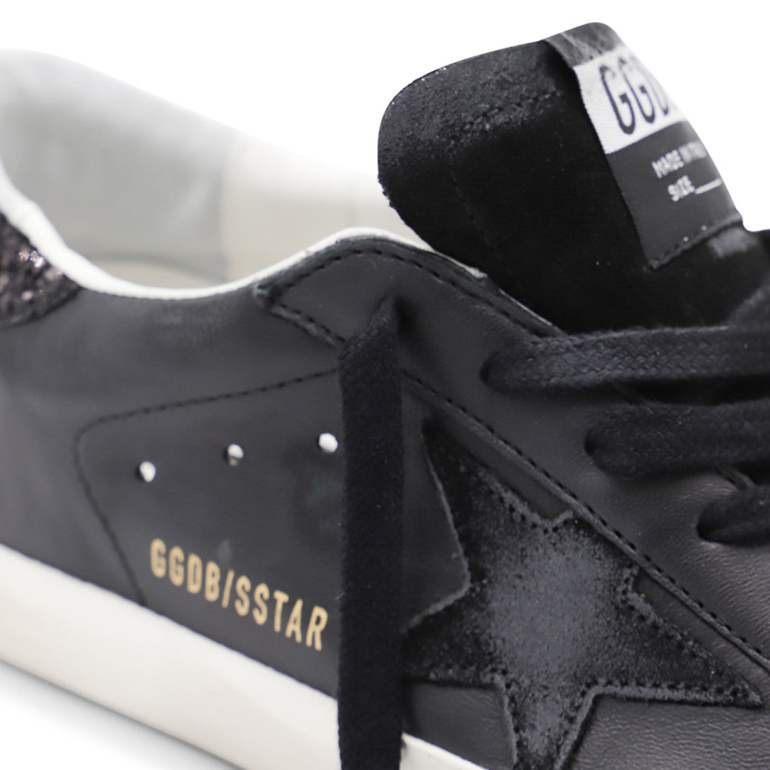 Golden Goose Black Leather Super Star Sneakers