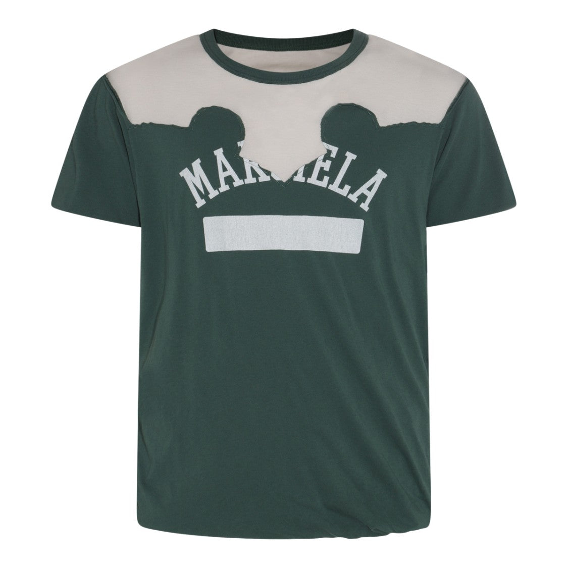 Maison Margiela Green Cotton Logo Print T-Shirt