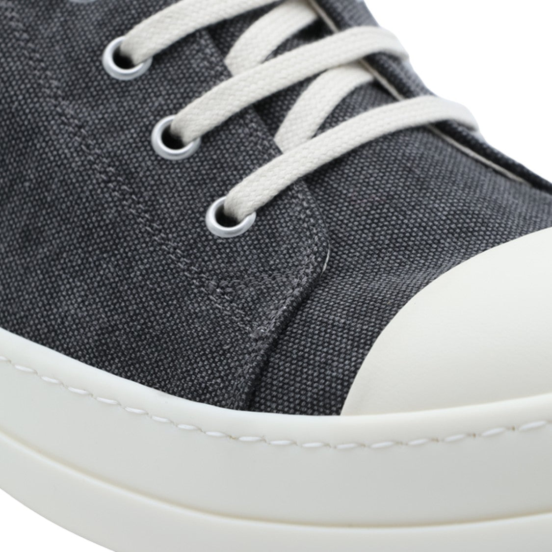 Drkshdw By Rick Owens Textured Grey Sneakers With Elevated White Sole And Metal Eyelets