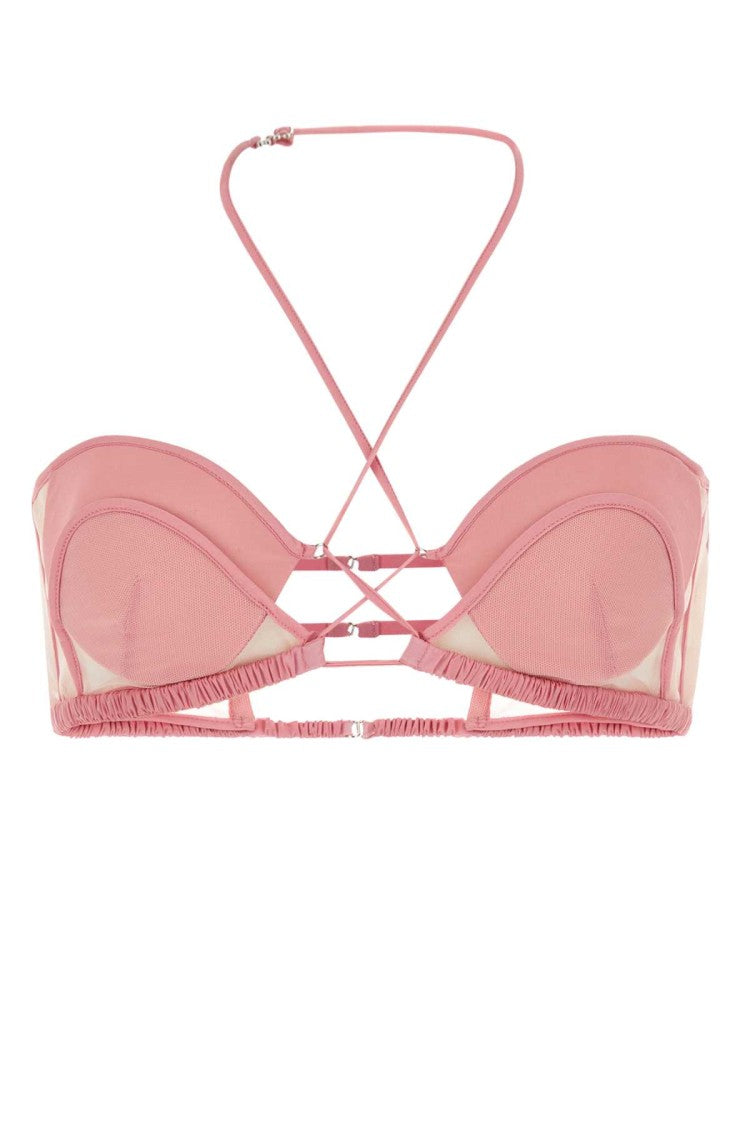 Nensi Dojaka Pink Stretch Chiffon Bra