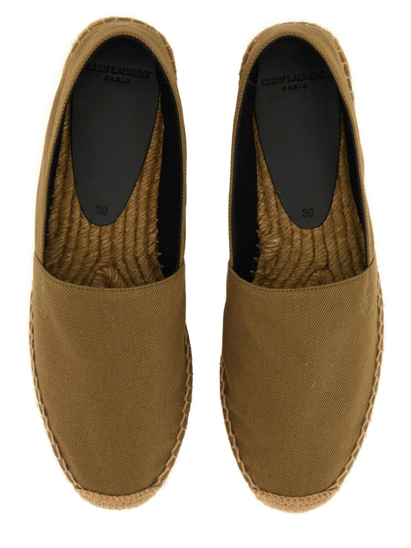 Saint Laurent Gabardine Espadrilles With Jute-Wrapped Sole