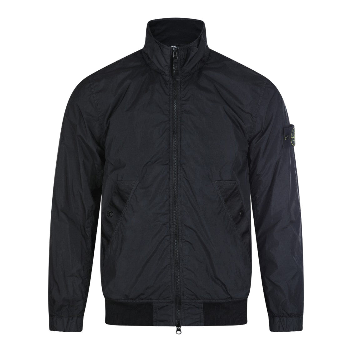 Stone Island Minimalist Jacket With High Collar And Zipper