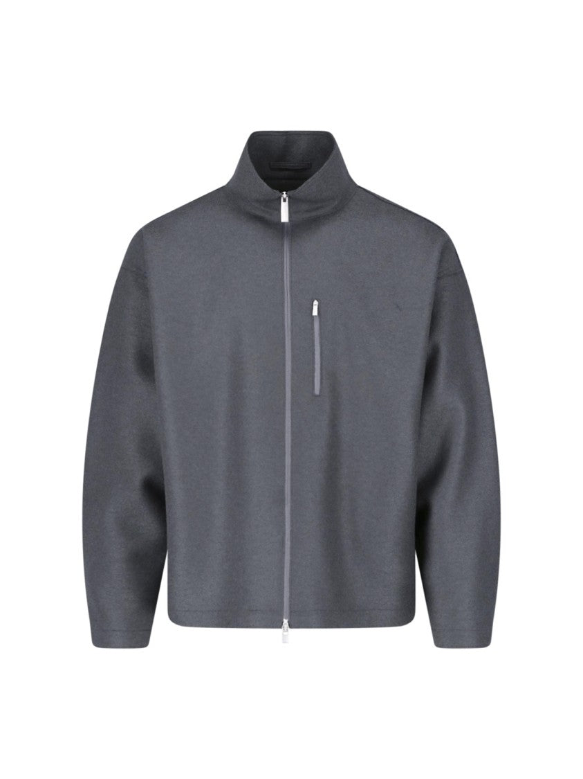 Laminar Zip-Front Grey Virgin Wool Laminar Jacket