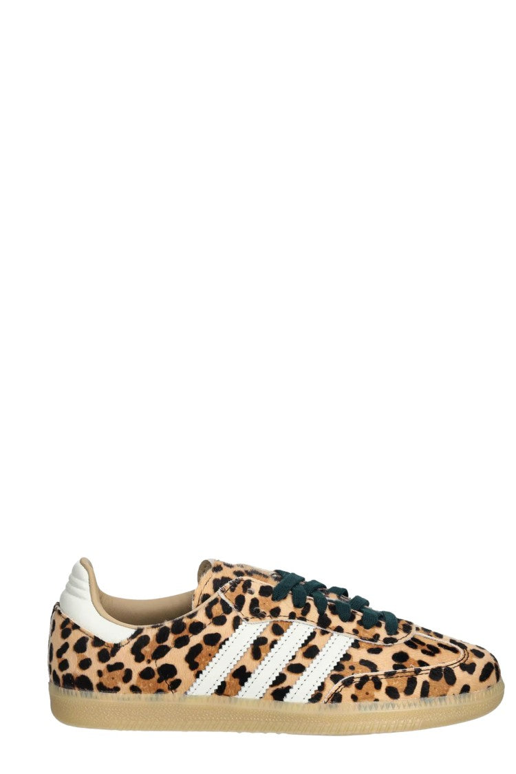 Adidas Originals Leopard Print Samba Og Textured Leather Sole Leather Sneakers