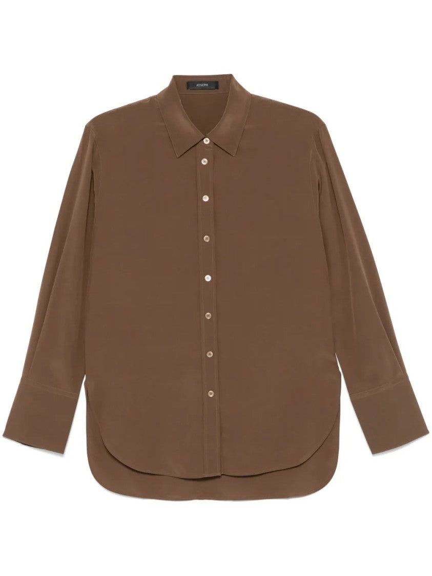 Joseph Brown Joe Silk Classic Collar Long-Sleeve Shirt
