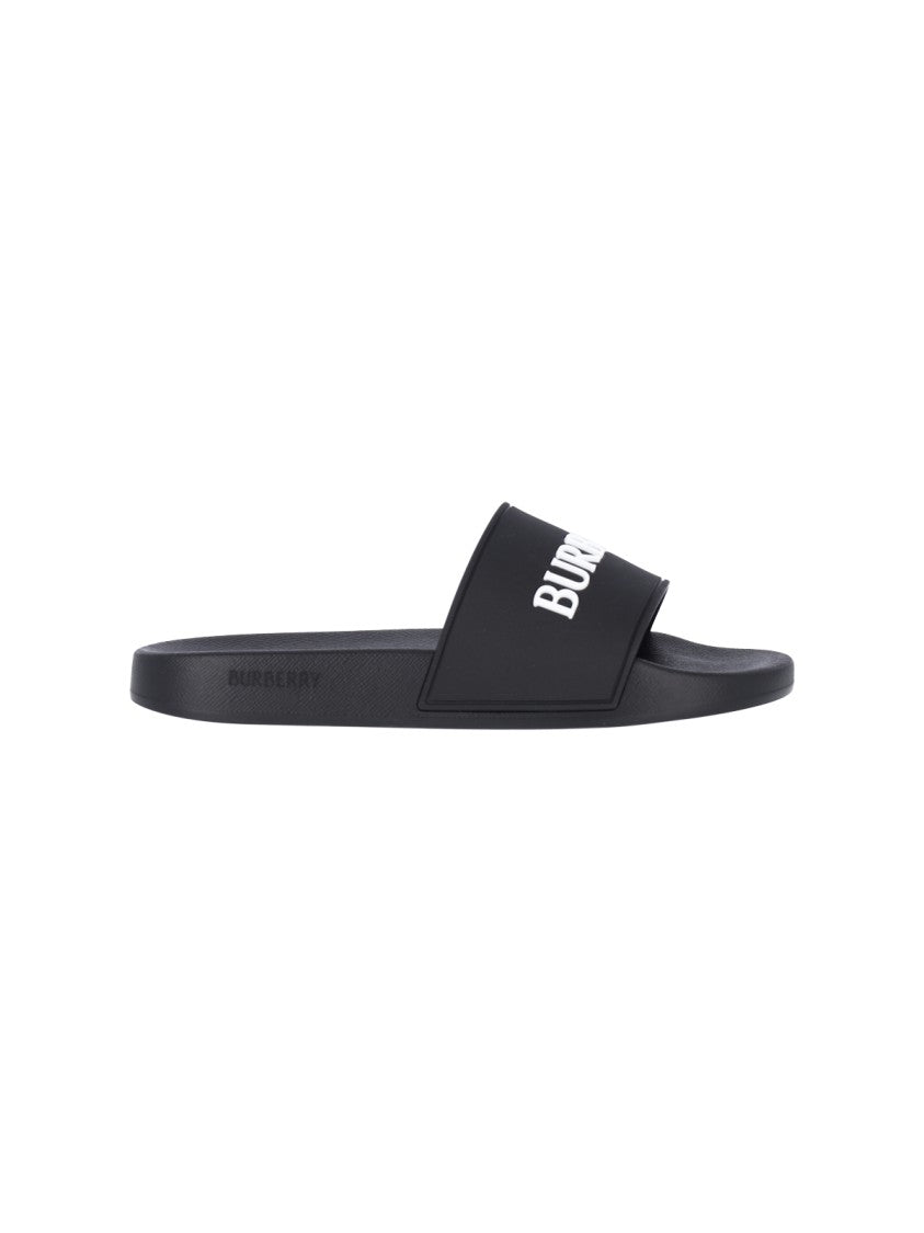 Burberry Black Logo Rubber Slides