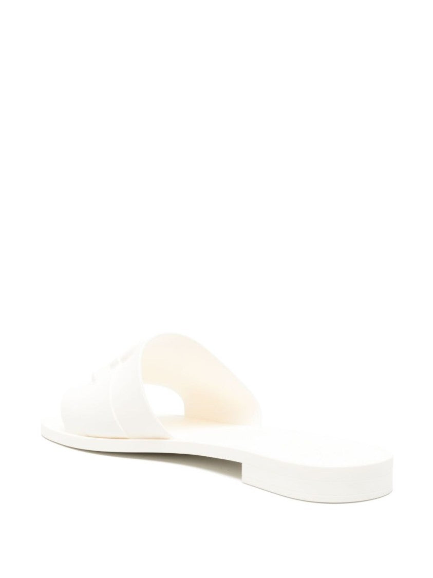 Moncler White Sandals With Wide Strap Design