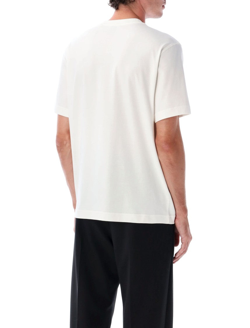 Burberry London Chalk White Cotton Knight Stamp T-Shirt