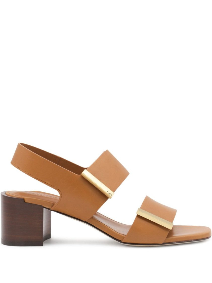Tod's Open-Toe Flat Shoes With Leather Straps
