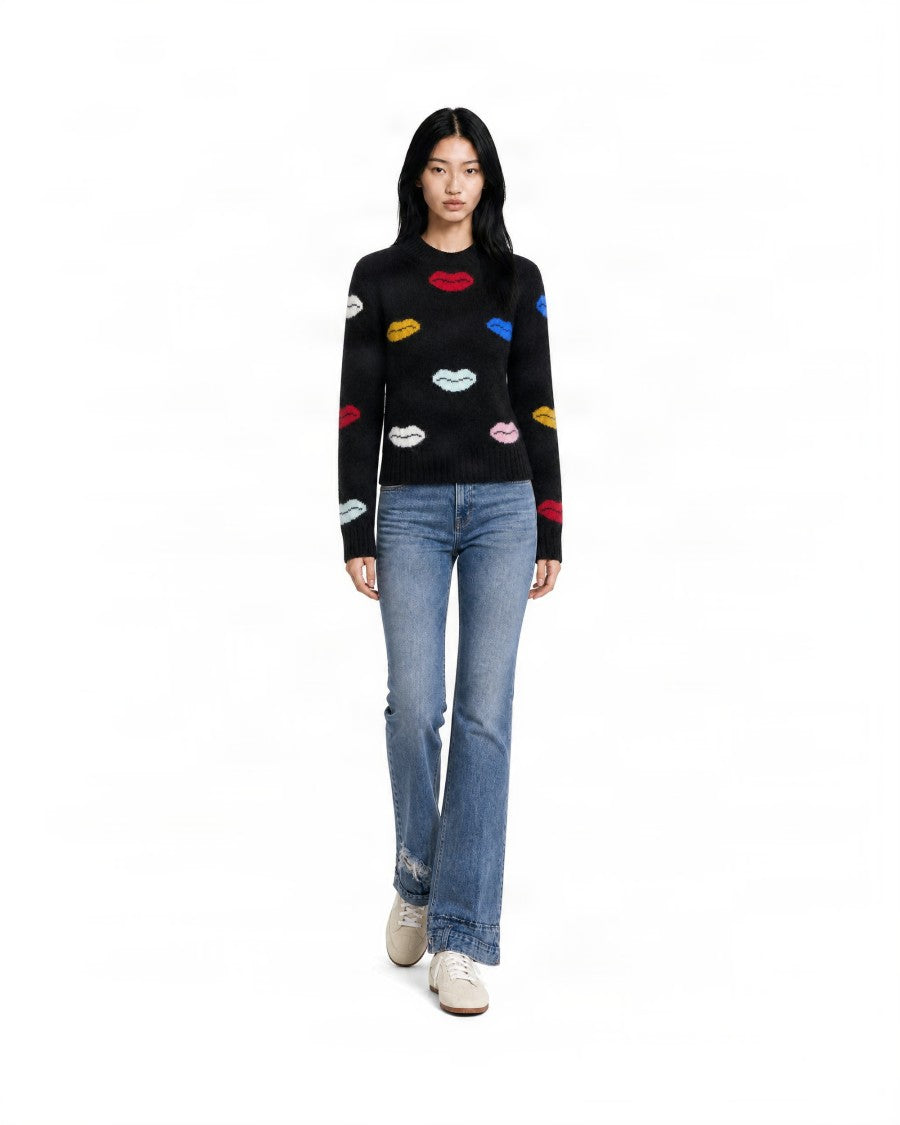 Fiorucci Black Intarsia Mohair-Blend Sweater