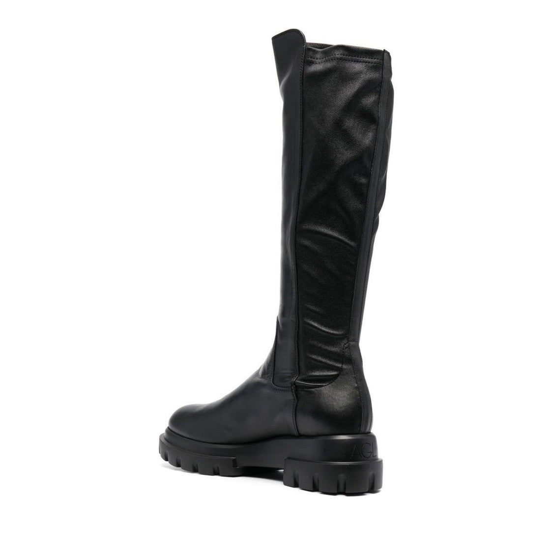 Agl Black Malika Leather Textured Low Boots