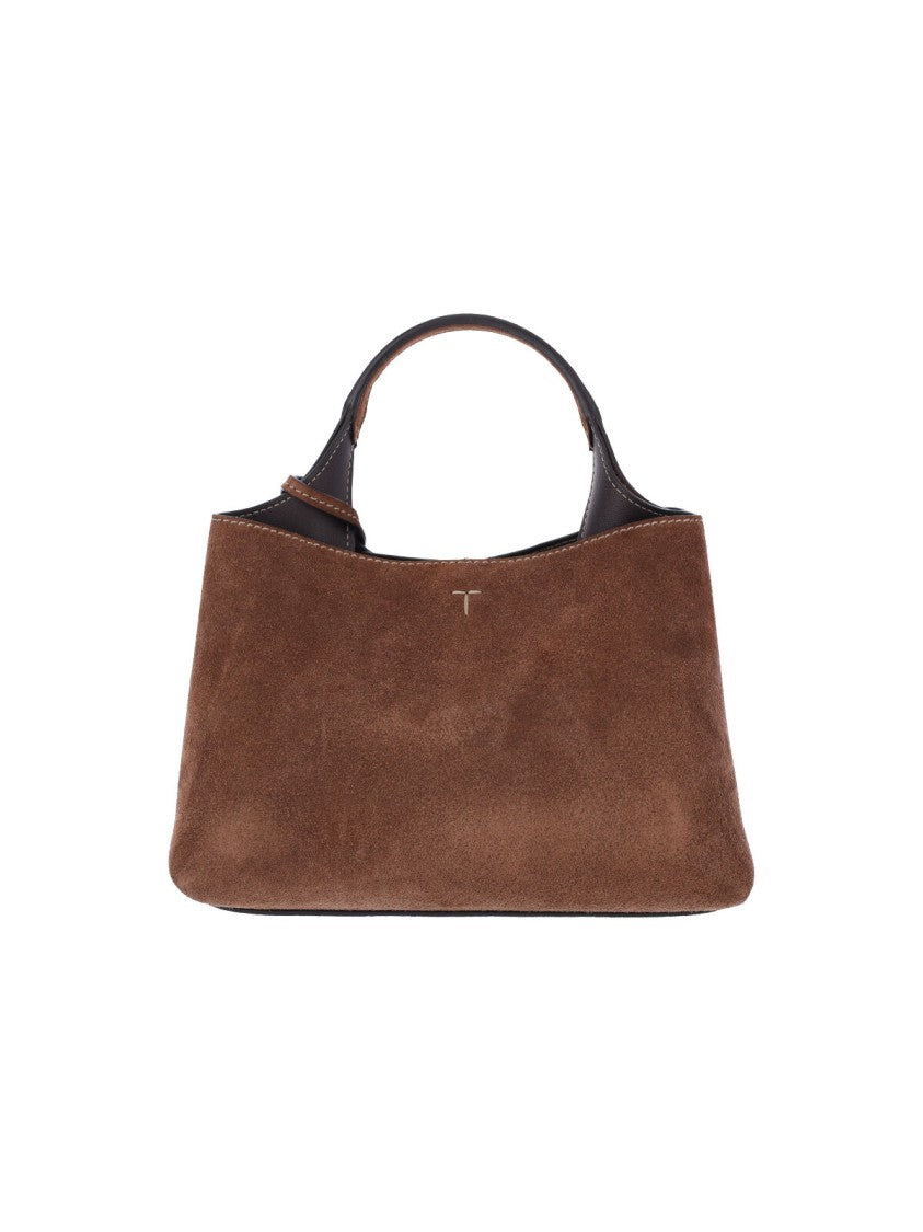 Tod's Brown Suede Top Handle Shoulder Bag