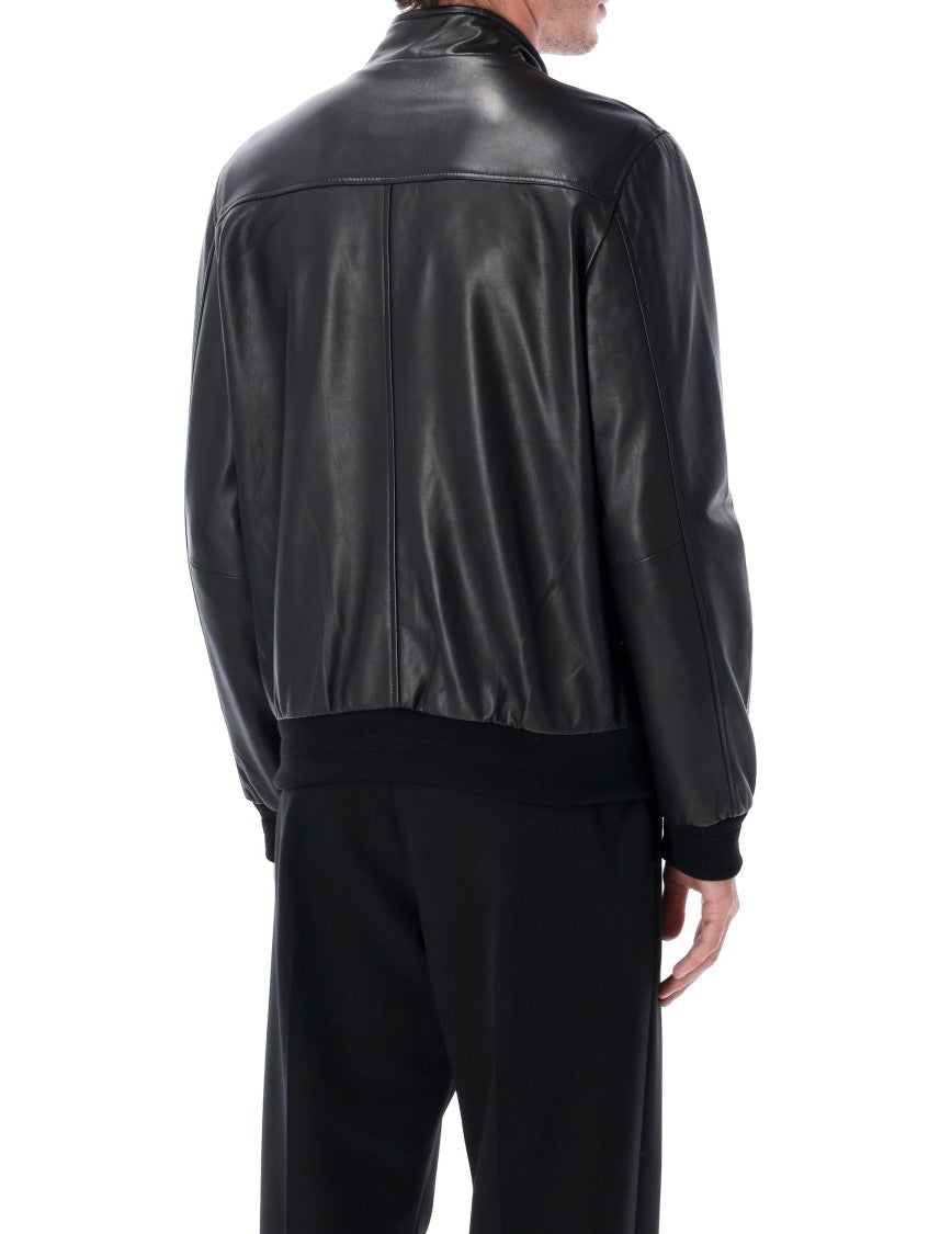 Sword Smooth Leather Jacket With And Fitted Look