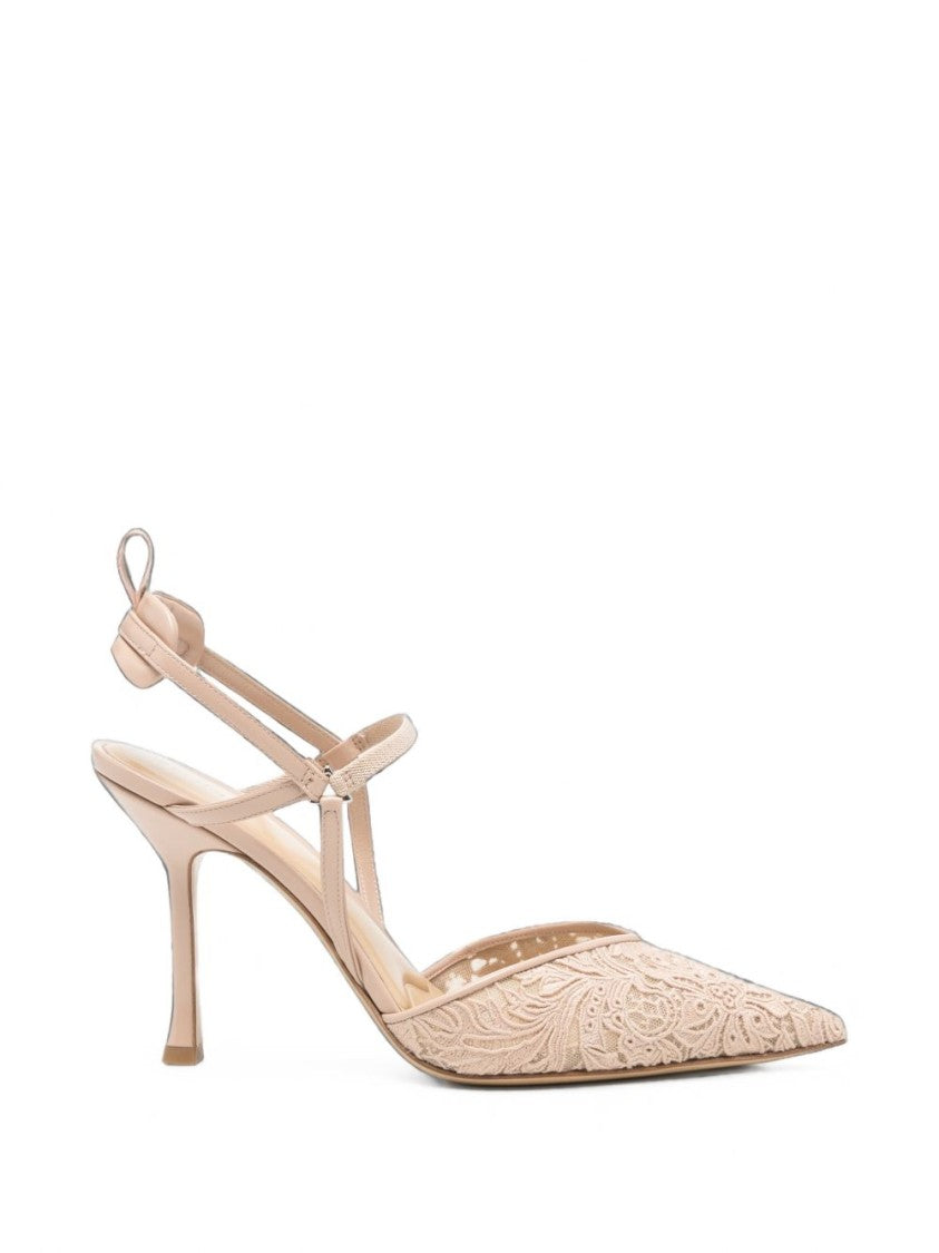 Fendi Very Colibri Lace Slingback Pumps