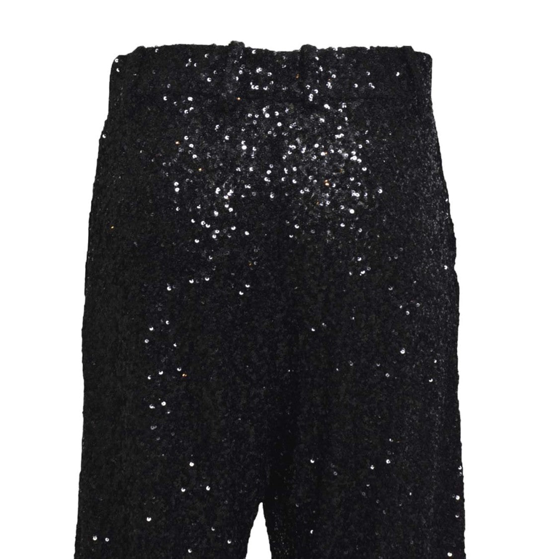 Nine Minutes Straight-Leg Black Pants With Micro Sequin Finish