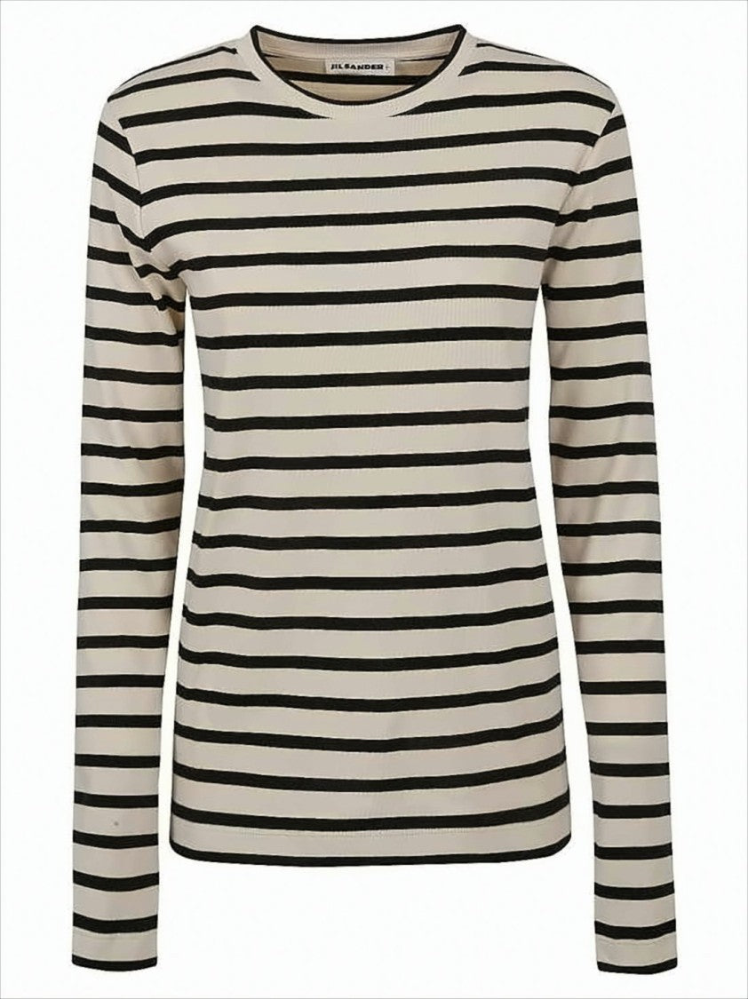 Jil Sander Fitted Long-Sleeved Top With Horizontal Stripes