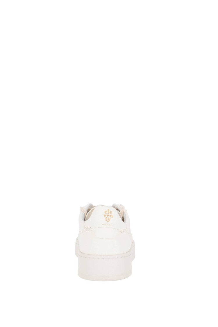 Eleventy White Super Soft Deerskin Leather Sneakers