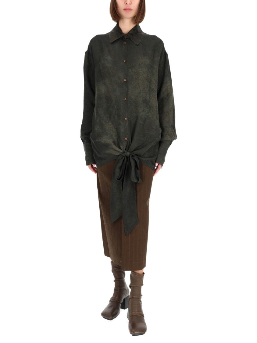 Uma Wang Tubby Oversized Tie-Front Shirt