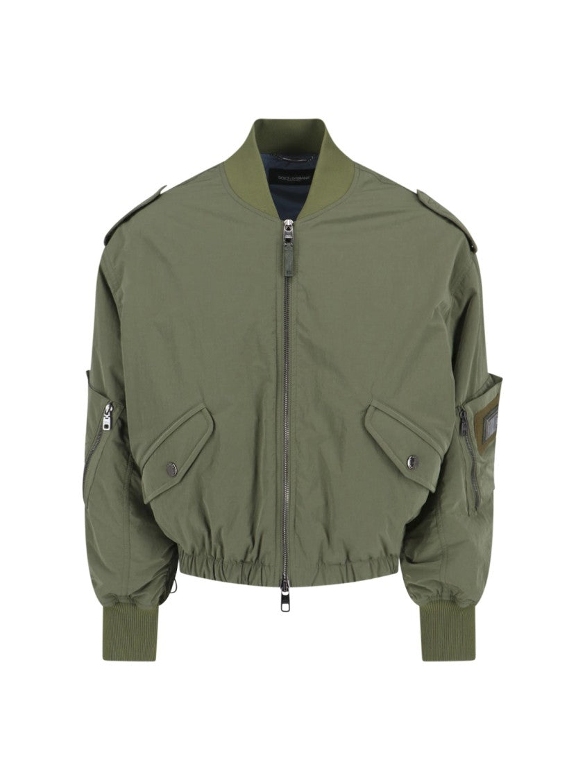 Dolce & Gabbana Logo Bomber Jacket – Green