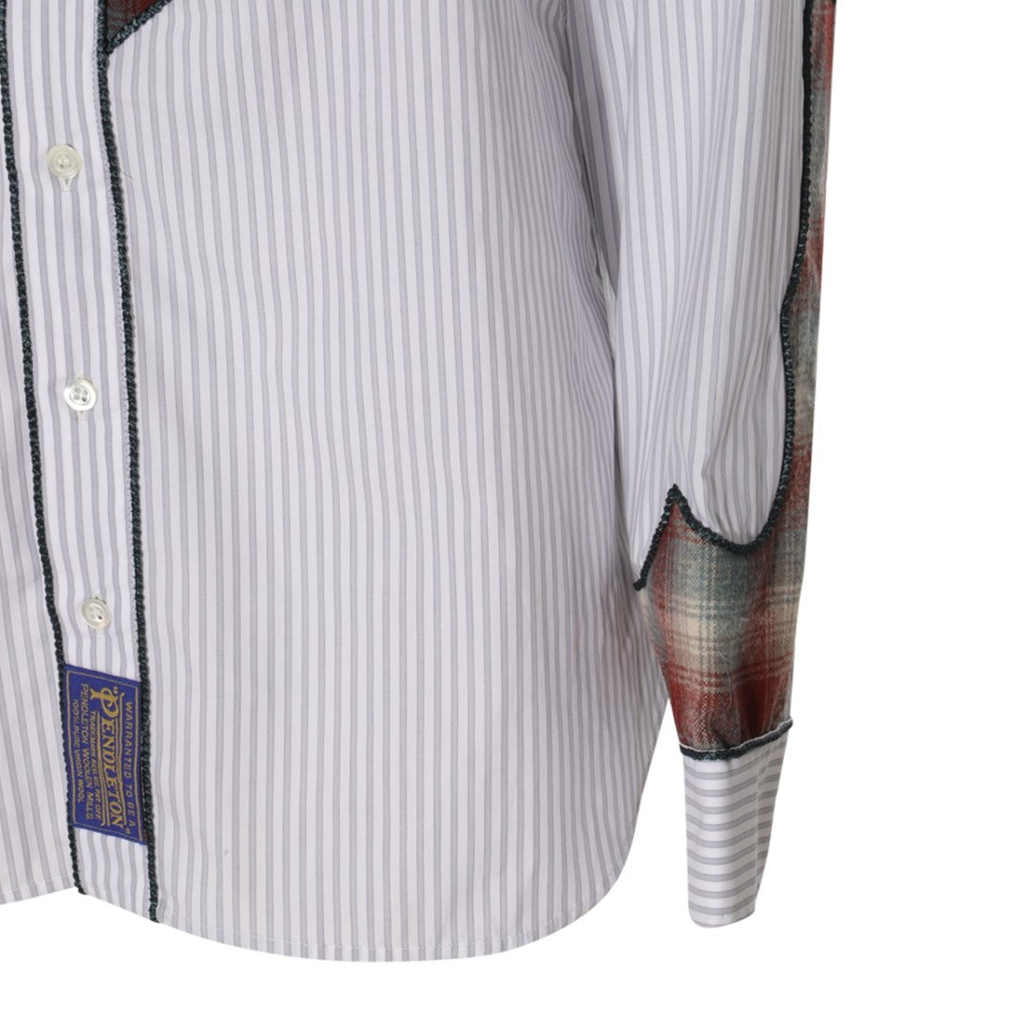 Maison Margiela Grey Cotton Check Details Shirt