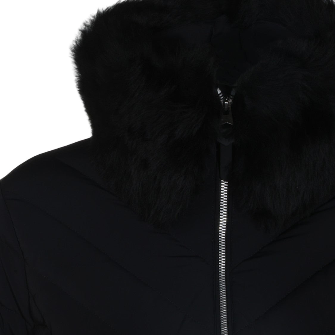 Mackage Mid-Thigh Quilted Coat With Plush Fur Collar