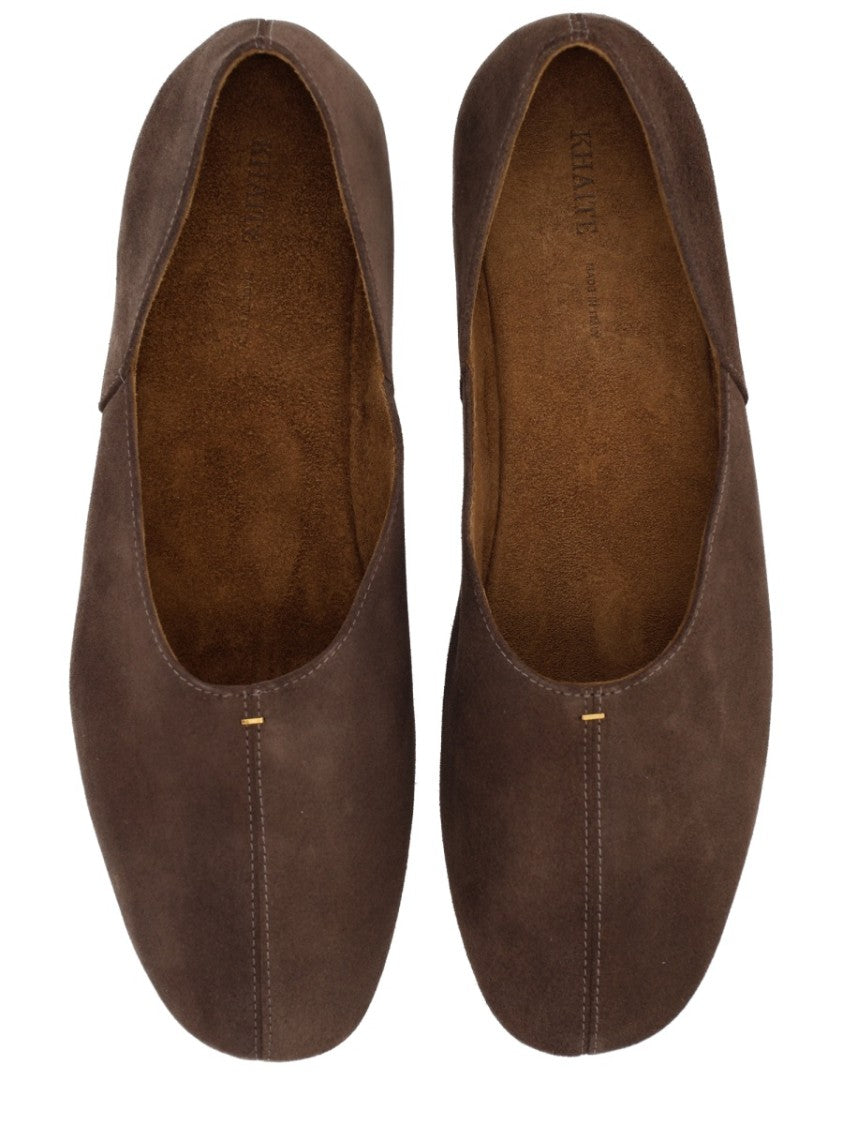 Khaite Brown Pointed Calf Leather Flats