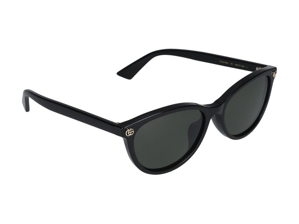 Gucci Black Gold-Tone Accents Classic Rounded Sunglasses