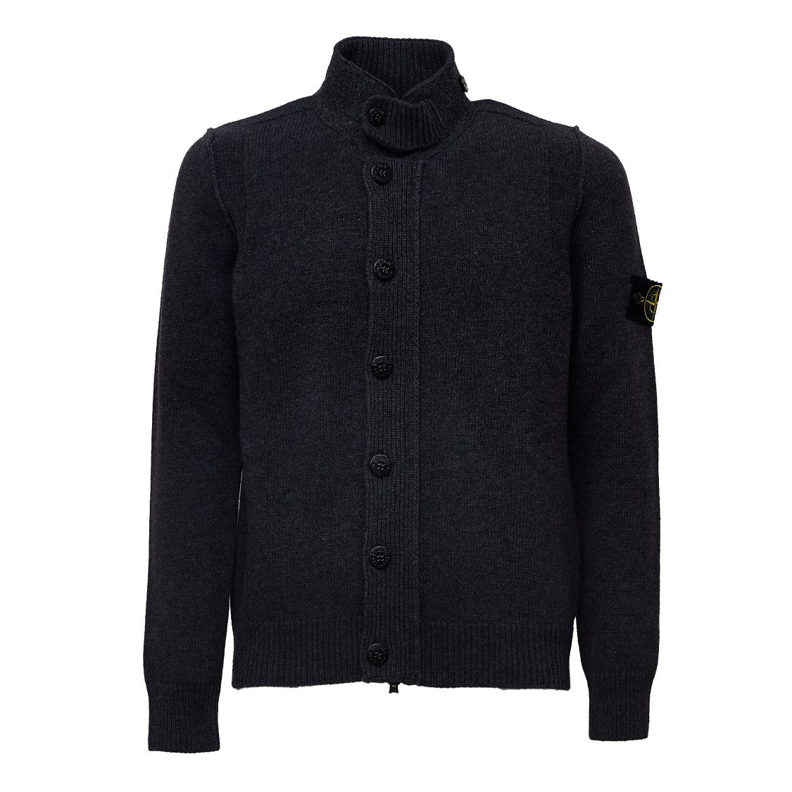 Stone Island Lambswool-Blend Collared Cardigan